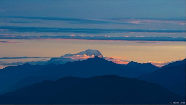 The Mont Blanc seen from Saint Hillaire du Touvet morning  Bruno LAVIT